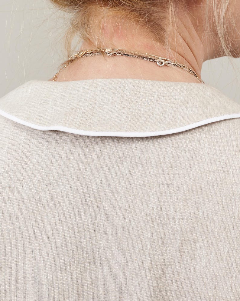 Chic Neutral Linen Dress for Elegant Days Out, Classy Shift Dress for a Sophisticated Looks
