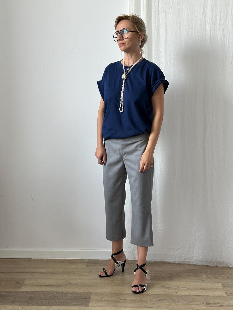 100% Wool Capri Pants for Women – Chic Office Pants for Summer, Spring and Fall