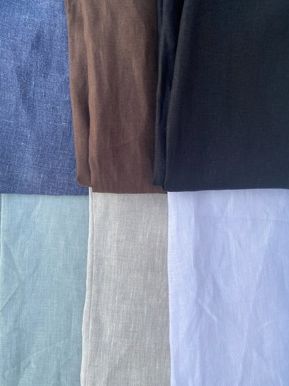 Close-up of various fabric swatches in different colors.