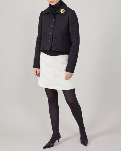 Tweed Wool Mini Skirt for Women – 1960s Retro Chic